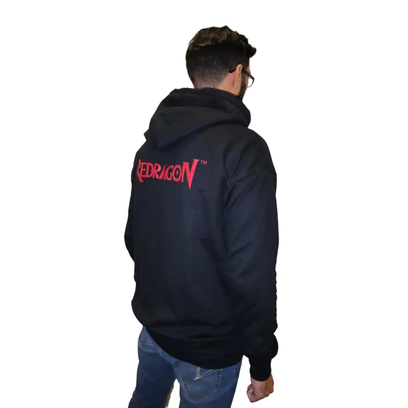 REDRAGON HOODIE WITH FRONT and BACK LOGO - BLACK - MEDIUM - Image 3