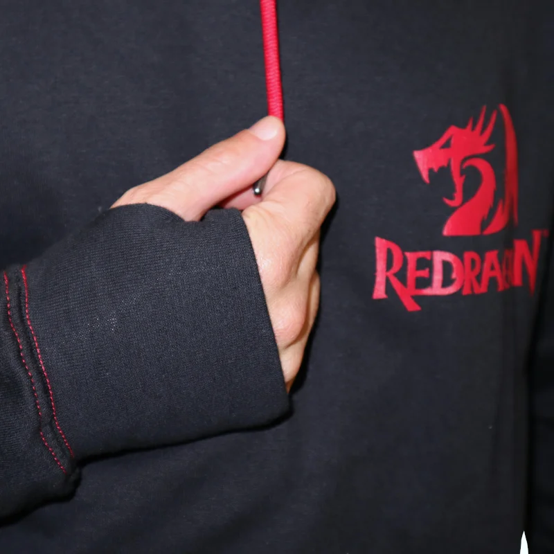 REDRAGON HOODIE WITH FRONT and BACK LOGO - BLACK - MEDIUM - Image 6