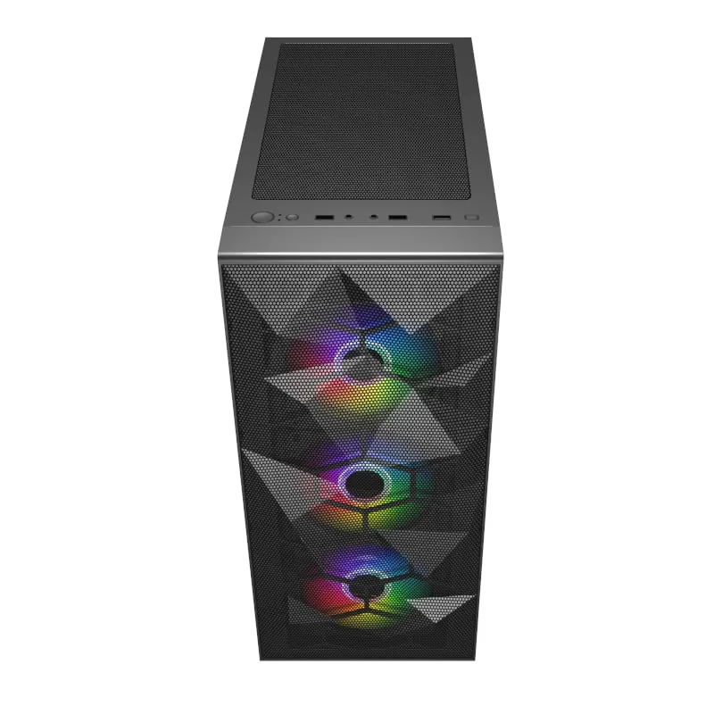 Raidmax V151TBS ATX | Micro-ATX | Mini-ITX RGB Mid-Tower Gaming Chassis - Black - Image 2