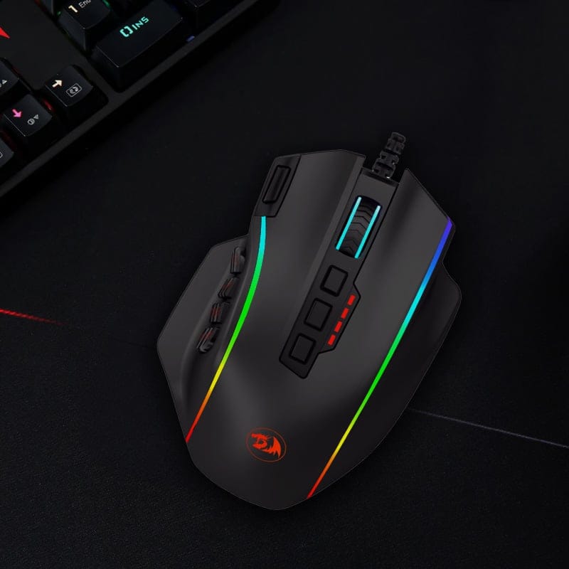 REDRAGON PERDICTION 4 12400DPI RGB MMO Ergo Gaming Mouse - Black - Image 7
