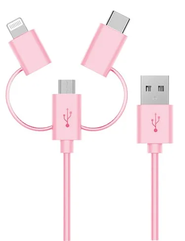 3-in-1 Cirago Charge and Sync Cable (Rose Gold) ***New Launch***