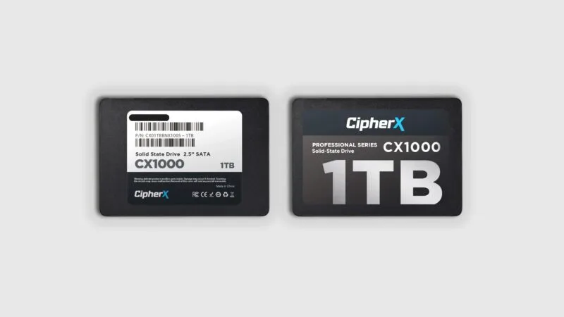 1TB CipherX, CX1000 PRO 2.5", 3D NAND TLC, NANDXtend ECC Data Protect, SLC Caching, SATA-6Gbps (0.5 DWPD) (TCG and AES Encryption support) SSD