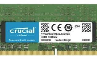 32GB Crucial, DDR4-3200Mhz, CL22, 1.2V, SODIMM, Notebook Memory