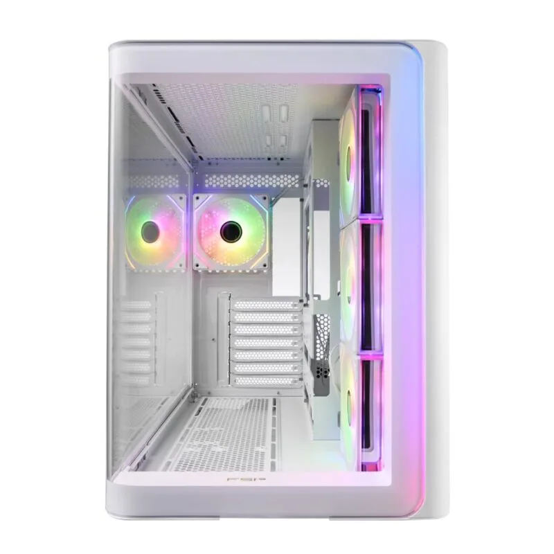 FSP M580 ARGB ATX Mid Tower Gaming Chassis - White - Image 3