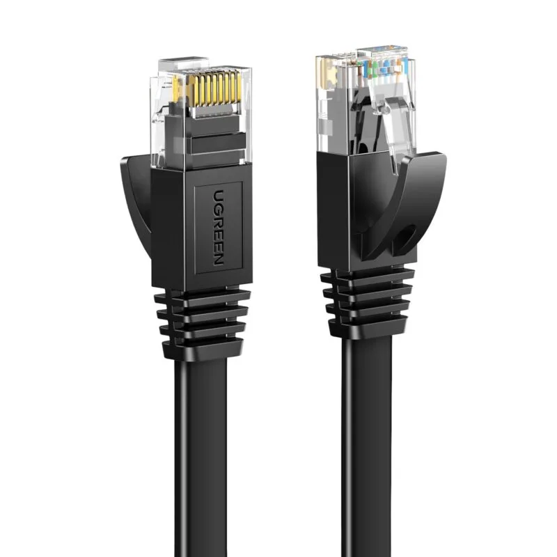 UGREEN NW102 Cat6 U/UTP Flat Ethernet Cable 1m - Black - Image 2