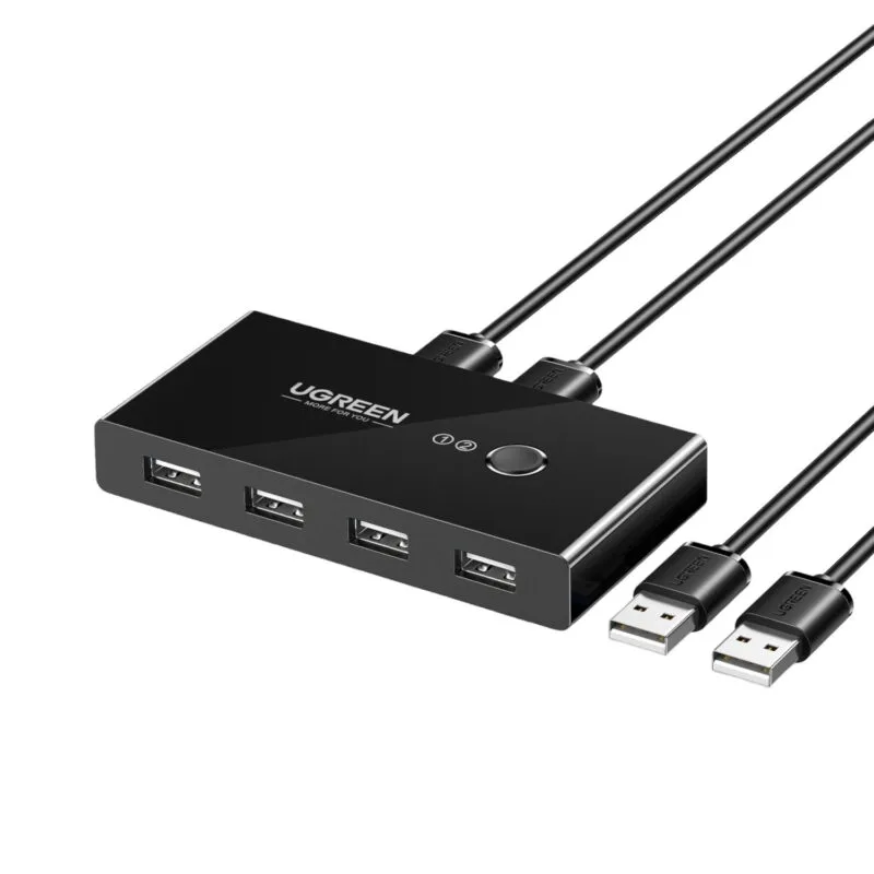 UGREEN USB 2.0 4-Port Switch Box, with 1.5m USB Cables - Image 2