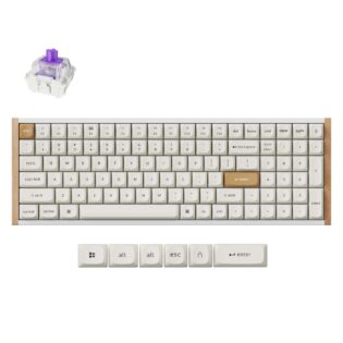 Keychron K4 HE 96% Magnetic Switch Hot-Swap RGB Wireless Keyboard – White (Wood + Aluminium)