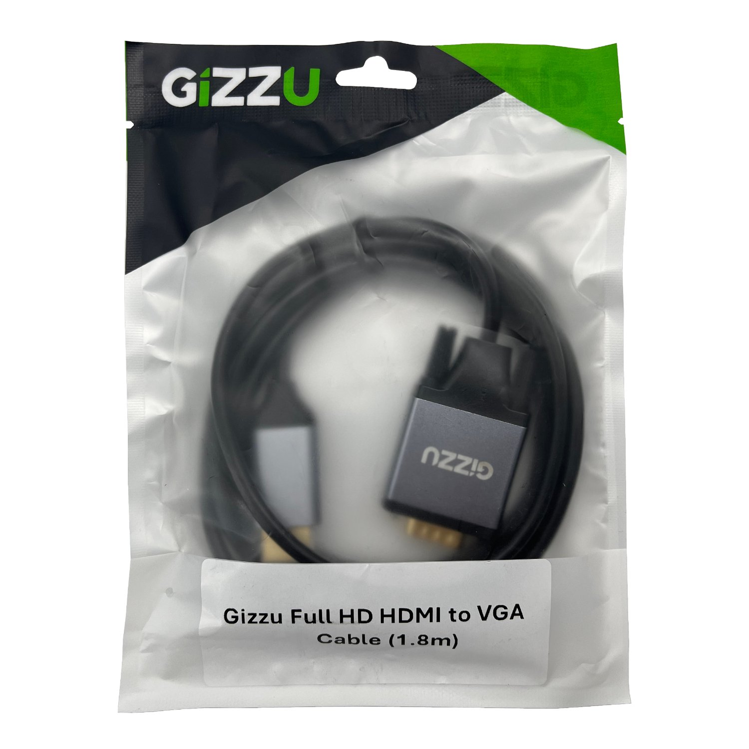 Gizzu Full HD HDMI to VGA Cable (1.8m) - Black - Image 2