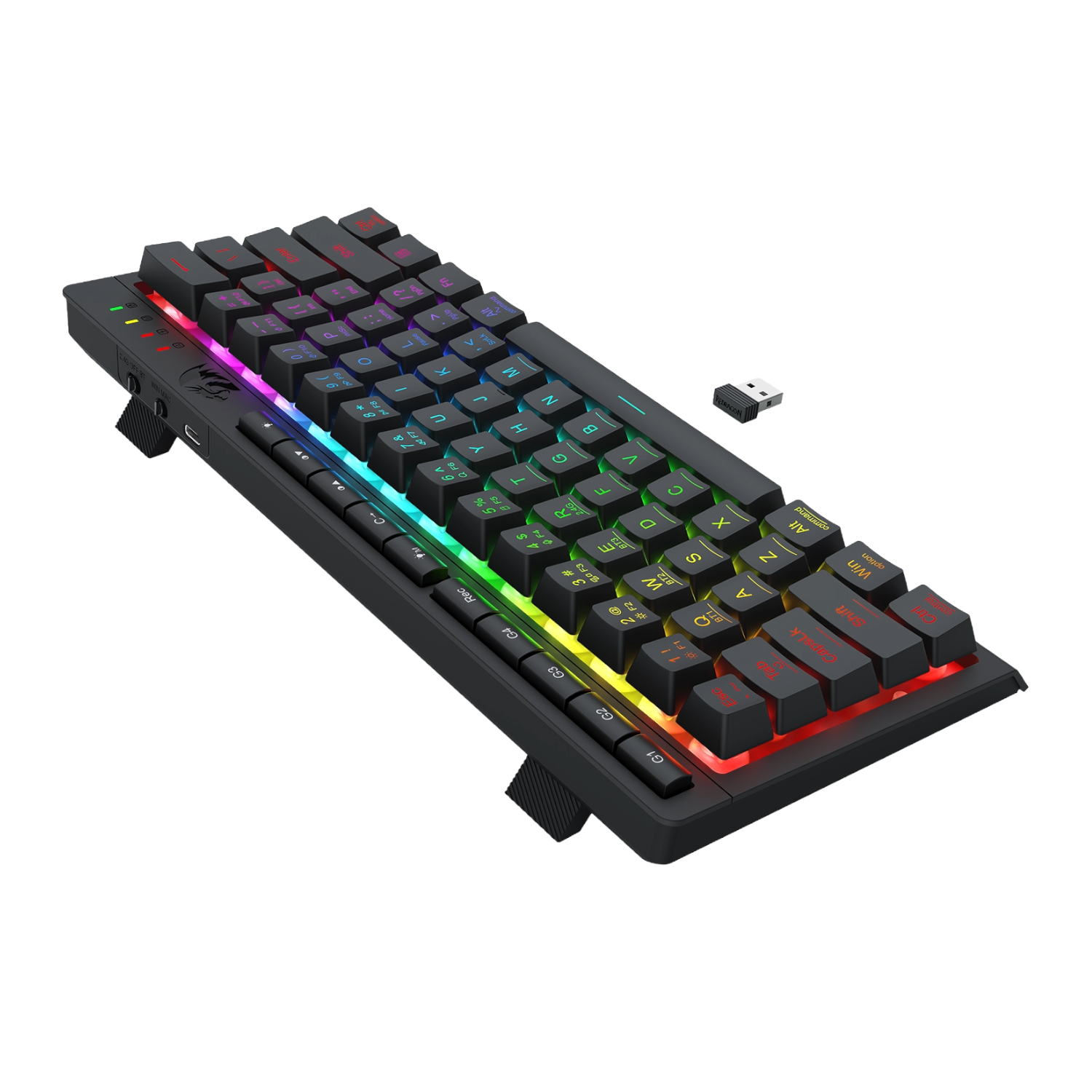 Redragon SHIVA K522 PRO RGB Wireless Gaming Keyboard- Black - Image 6