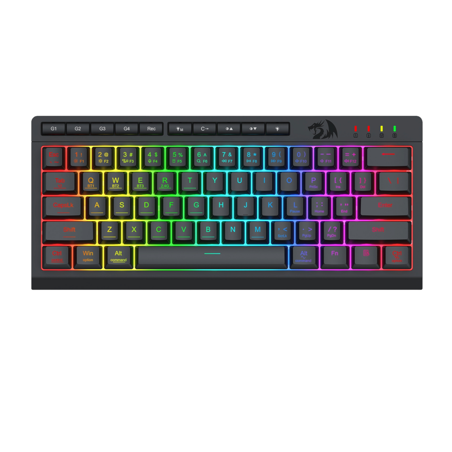 Redragon SHIVA K522 PRO RGB Wireless Gaming Keyboard- Black