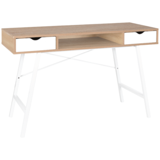 Everfurn Rain Work Desk - Study Desk with Two Drawers, Steel Frame, Adjustable Feet