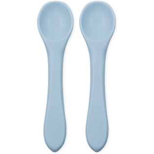 Echo Baby Silicone Feeding Spoons 2-Pack - Powder Blue