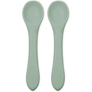 Echo Baby Silicone Feeding Spoons 2-Pack - Sage