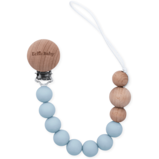 Echo Baby Silicone Dummy Clip - Powder Blue