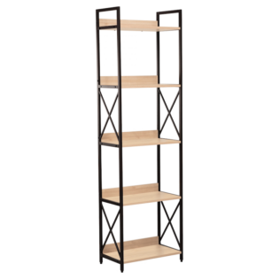 Everfurn Scandanavian Tall Bookcase with Steel Frame