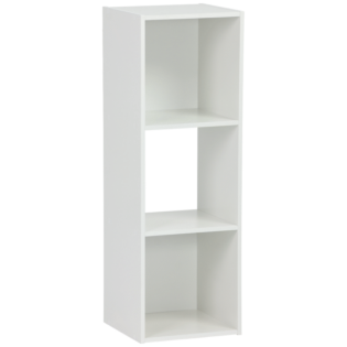 Everfurn Grayscale 3 Tier Bookshelf White, High Pressure Laminate