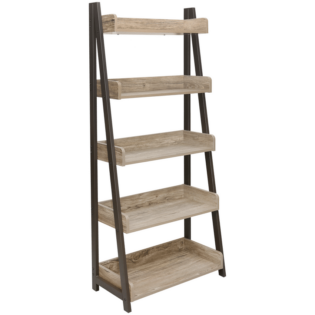 Everfurn Aegla 5-Tier Bookshelf - High Pressure Laminate with Powder-Coated Frame