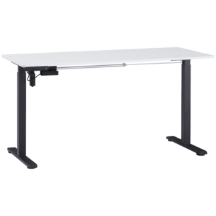 Berlin Height-Adjustable Desk - Black Frame - White Desktop