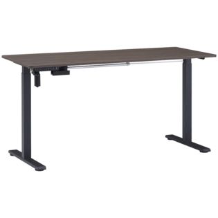 Berlin Height-Adjustable Desk - Black Frame - Chestnut Desktop