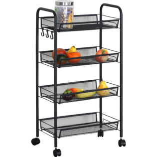 Everfurn Bram Kitchen Trolley with Casters - Black