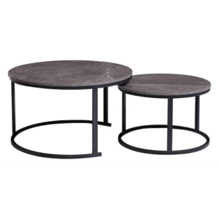 Everfurn Nile Nesting Coffee Table Marble, 2 Piece