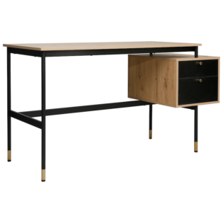 Everfurn Summit Desk with Two Drawers - Black