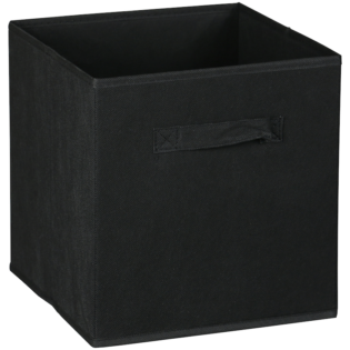 Everfurn Storeman Black, Collapsible Fabric Organiser Storage Basket - Single