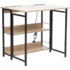 Everfurn Viron Folding Desk with 2-Prong Plugs and USB