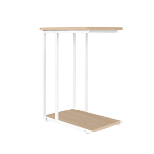 Everfurn Sofa Side Table - Oak and White