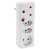 Ellies 4-Way Medium Surge Adaptor with Schuko - White