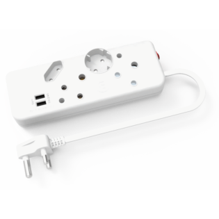 Ellies 4-Way Multiplug - 2 x USB 2.4a - 0.4m