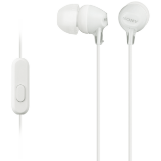 Sony MDR-EX15AP (White) InEar Earphone with Mic for iPhone - Android - Blackberry