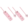 2x 3 Way Surge  Multiplug with Dual  USBs   Pink-0.5M