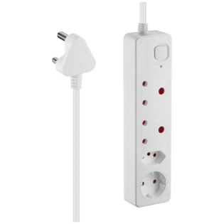 Nexon 4-Way Medium Surge-Protected Multiplug 0.5m - White