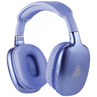 Pro Bass Retro Bluetooth Wireless Headphone with PU Case - Purple