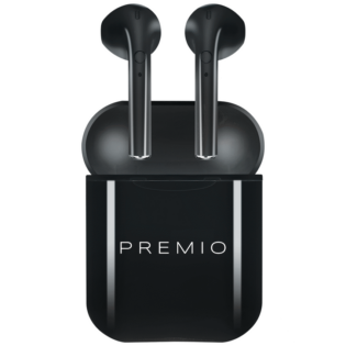 Premio V4 + Series TWS Earphones + Charging Case + Cover - Black with White Cover