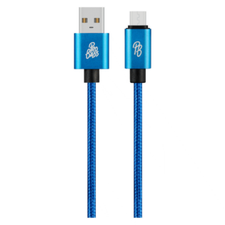 Pro Bass Braided Series Micro USB Cable - Blue 1.5m