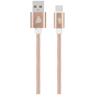 Pro Bass Braided Series Micro USB Cable - Pastel Pink 1.5m