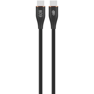Pro Bass FlexiCord Series 2m 60w Type-C to Type-C Charging Cable - Black
