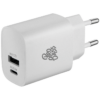 Pro Bass Rapidcharge Series 20w+18w Dual USB and Type-C Wall Charger - White
