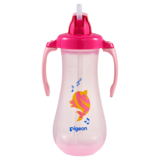 Pigeon Tall Straw Bottle - Pink