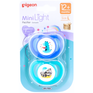 Pigeon - Minilight Pacifier (2 Pc) - L - Dino Read/Raccoon