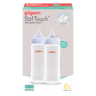 PIGEON SOFTOUCH BOTTLE PP 330ML (L) TWIN PACK