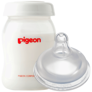 PIGEON SOFTOUCH MILK STORAGE BOTTLE 150ML +SOFTOUCH NIPPLE (SS)