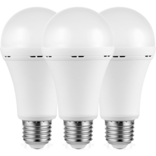 SWITCHED 5W A60 Rechargeable E27 LED Light Bulb CW - 3 Pack