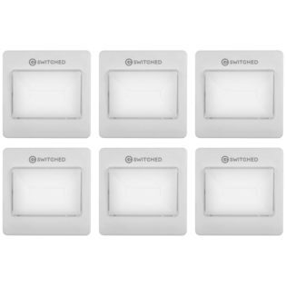 6x Switched 120 Lumen LED Light Switch - White