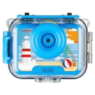 Volkano Kids Funtime 2.0 Series Waterproof Camera with 180deg Rotatable Screen - Blue
