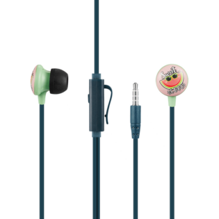 Volkano Kiddies Series Earphones with Keychain - Watermelon
