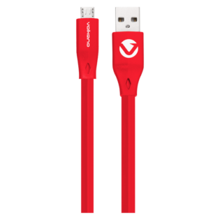 Volkano Slim Series Flat PVC Micro-USB Cable 1.2m - Red