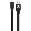 Volkano Slim Series Flat PVC Lightning Cable 1.2m - Black
